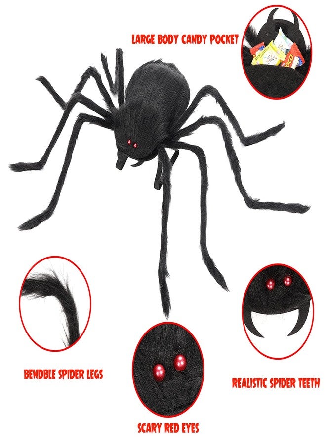 catnee Giant Realistic Spider Costume & Decor - Outdoor/Indoor Giant Spider Props with Straps for Kids' Halloween Parties & Haunted Houses - Image 2